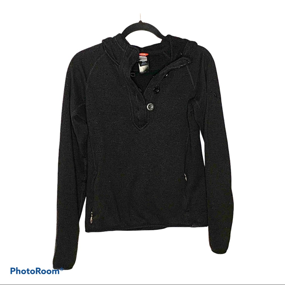 The North Face Black Half Button Pullover Medium - image 2